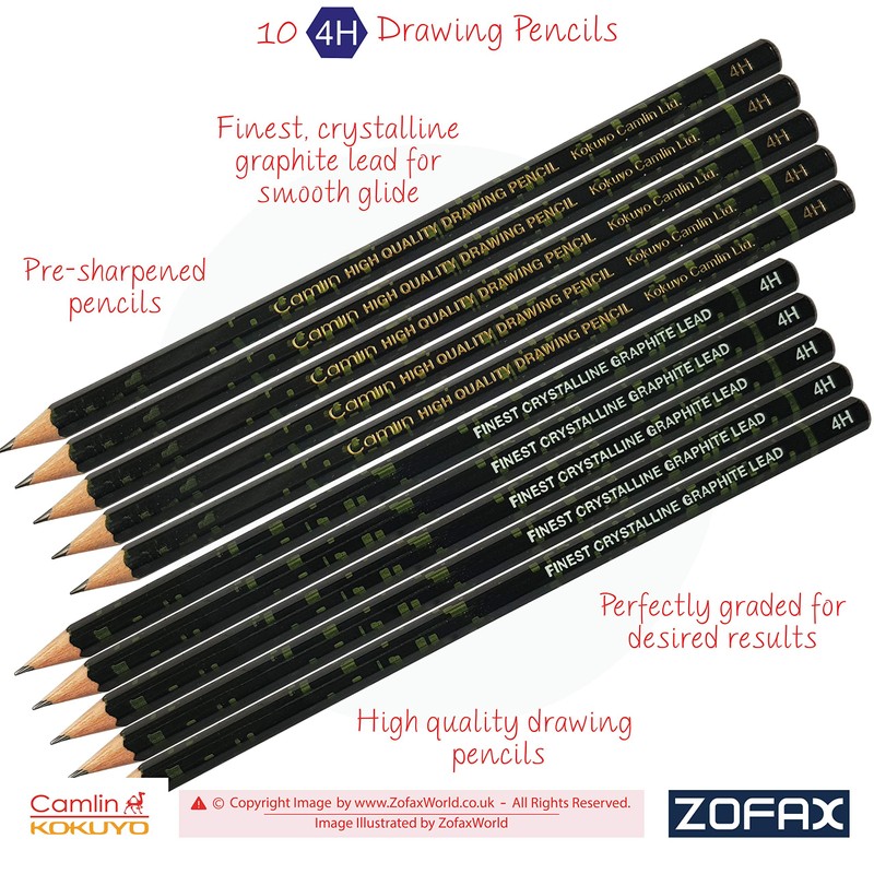 KOKUYO CAMLIN 4H Graded Drawing Pencils Combo Pack Sketch Tone
