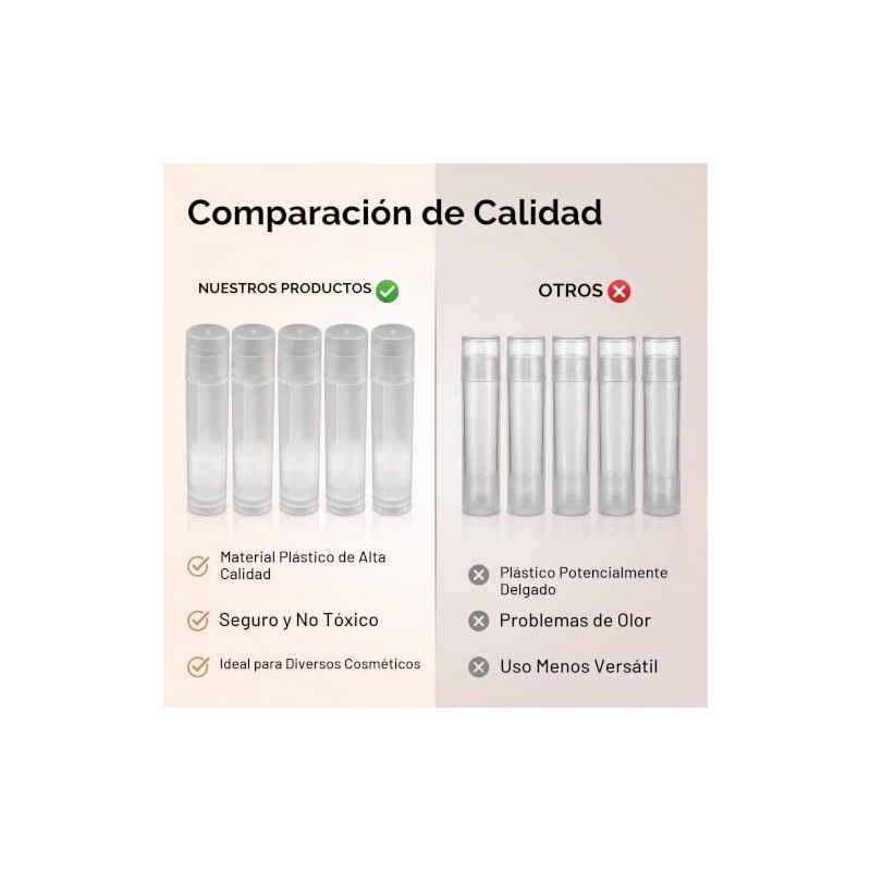100pcs Transparente Bálsamo Labial Botella, 5ml Portátil Plástico Vacío Brillo