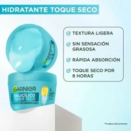 Garnier Hidratante Facial Toque Seco Anti-imperfecciones con Vitamina C, Ácido Salicílico y Niacinamida, Efecto Mate 8h,Ideal para Piel Grasa, reduce 