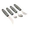 4pcs Adaptive Utensils Knife Fork Spoons Weighted Wide Handles Grey