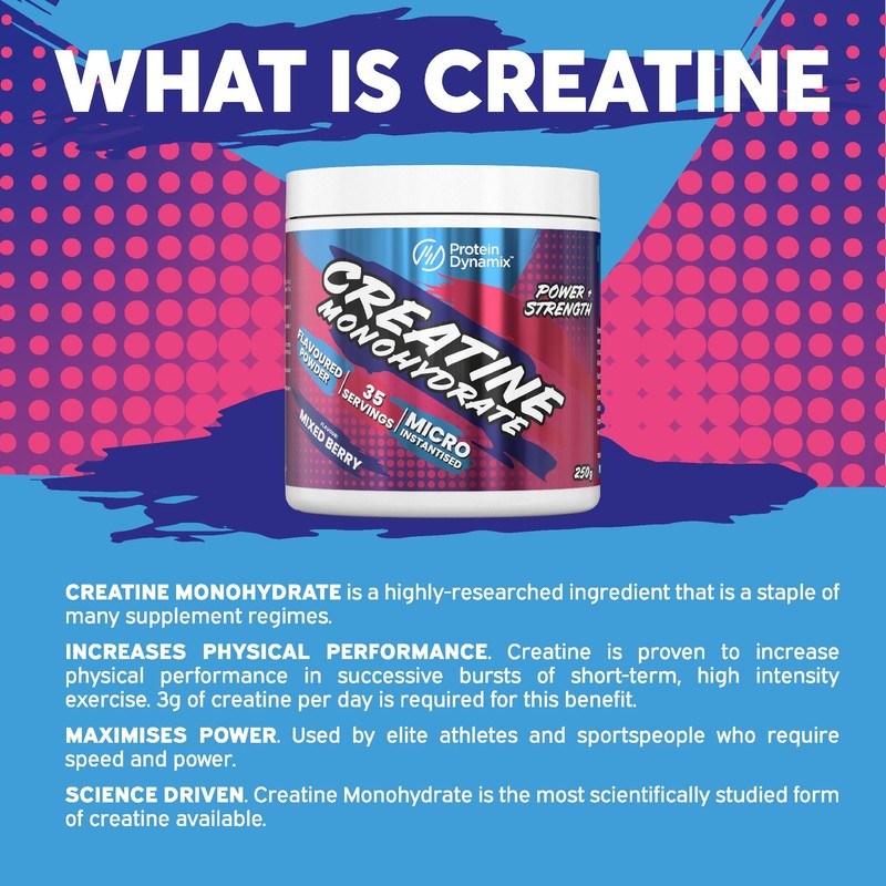 Protein Dynamix - Creatine Monohydrate Powder • Mixed Berry Flavour