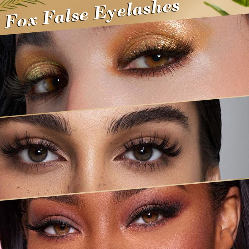 TORMEN Fox False Eyelashes, 5 Pairs Faux Mink Eyelashes with