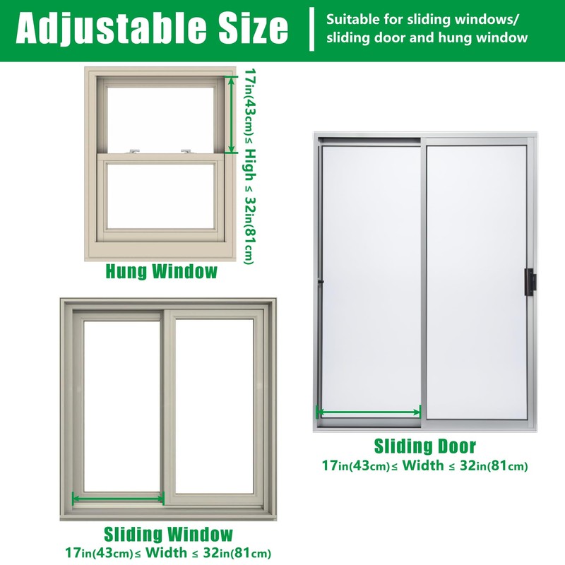 Forestchill Adjustable Window Security Bar, Extends from 17" to 32"