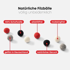 ST.PAWLY® Filzis - Cat Toy - Felt Balls Cats - Cat Toy Self-Employment - Sustainable Toy for Cats - Cat Ball Interactive - 100% Sheep's Wool - Cat Toy Natural