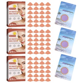 72 Pieces Nose Protection Sun Protection Against Sun Protection Nose Sun Protection Sun Protection Sun Plasters Sun Nose Plasters for Men Women Sports Tanning Outdoor with 3 UV Test Cards