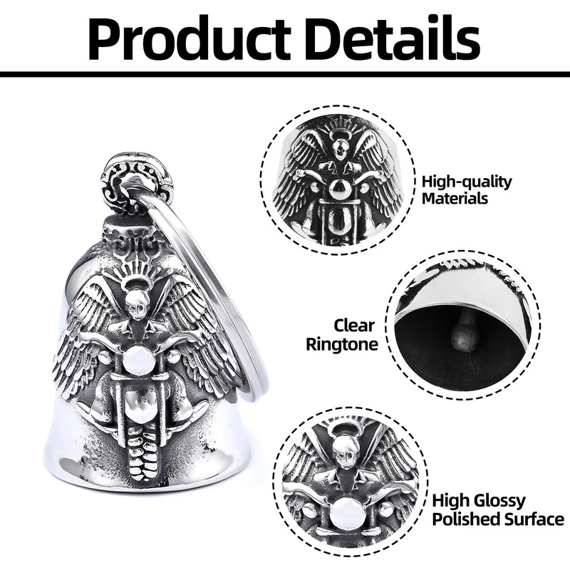 BKEPDY Guardian Bell Moto Design Angel Materiale Metallico Campanella Moto