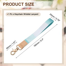 uxcell Wrist Lanyard Keychain, 160mm Braided Wristlet Strap with Gold Clasp, Hand Key Holders Lanyard for Women Men Car Keys ID Badges Card Wallet, Azure Blue