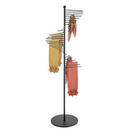 Scarf Display Rack, Spiral Display Organizer, Freestanding Scarf Rack for Store Towel Tie Belt Pants Hanging for Commercial Clothing Retailers (Black)
