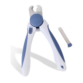 Pet Nail Clipper - Pet Grooming Tool for Nail Clipping and Trimming - Suitable for Dogs and Cats, Equipped with a Safety Guard and Razor Sharp Blade for Precision - plus a Bonus Free Nail File (Blue)