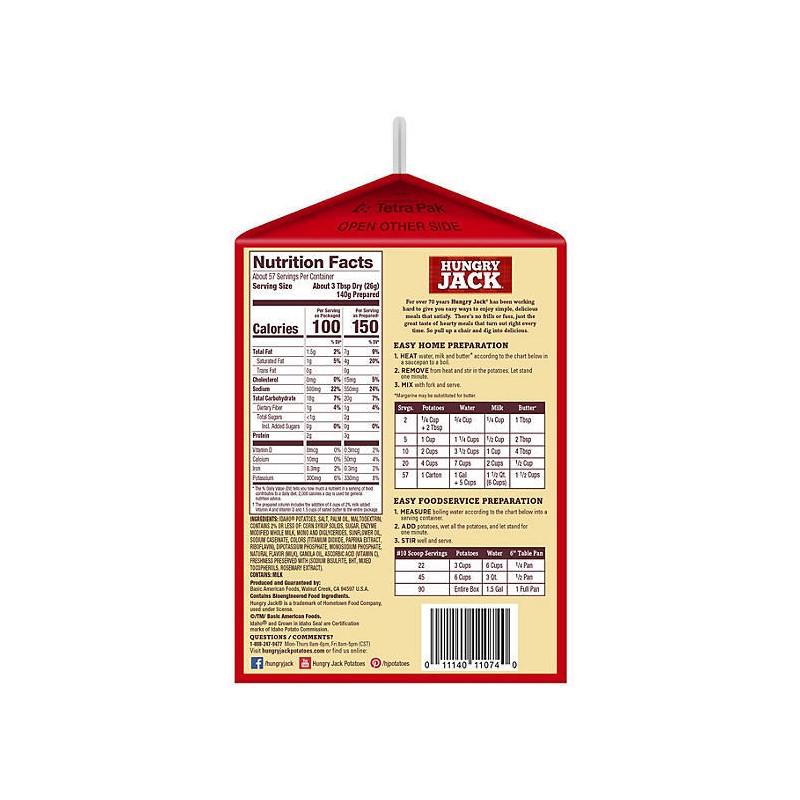 Hungry Jack 2 PACK Hungry Jack Mashed real Idahoan Potatoes