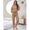 Lianlive Fleece Pajamas Women Warm Winter Fluffy Teddy Lounge Sets