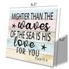 Religious Wood Sign, Psalm 93:4 - Mightier Than the Waves