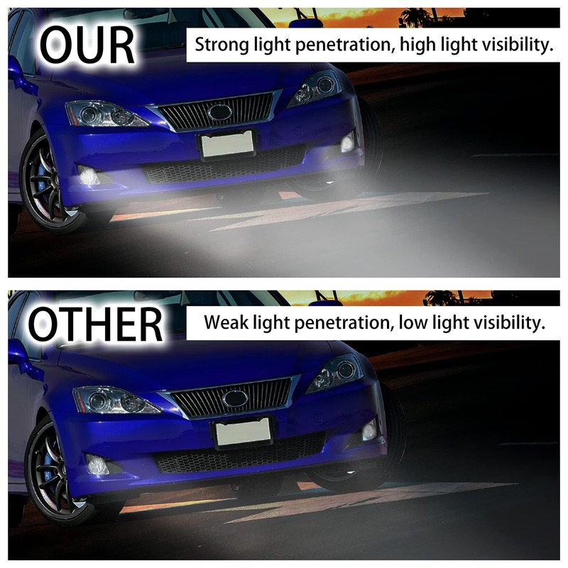 HECASA Fog Light Compatible with 2006-2010 Lexus IS250/IS350 Replacement for