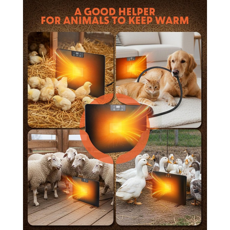 Torlaist 2026 Upgraded Chicken Coop Heater, 200W Chick Brooder Heating