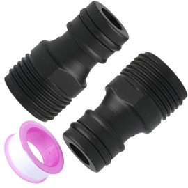 Pack of 2 Hose Connectors Garden Hose Coupling Nipple 1/2 Inch Hose Connection G1/2 Male Thread for Tap Adapter (ABS Plastic)