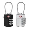 TSA Approved Soft Gel Wire Combination Lock for US Travel Luggage Combination Lock (Black) 2ea