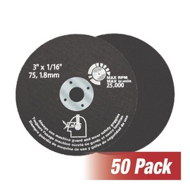 Premium Metal Cutting Wheel 3 Inch x 1/32 Inch x 3/8 Inch - for Cutting Metal, Fiberglass, Plastic & Stainless Steel - Cutting Disc for Angle Grinder - Quantity: Pack of 50