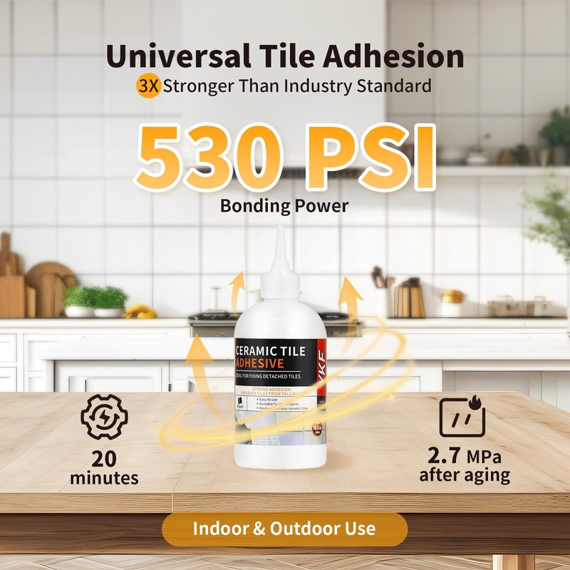 YKF Heavy Duty Tile Adhesive Glue, 10.5 Oz Versatile Constuction