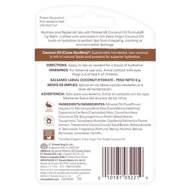 Palmers Coconut Oil Formula Blsamo Labial Hidratante Coco y Vitamina E, Humectacin 48 Horas, Duo-Pack 2x4g                                            