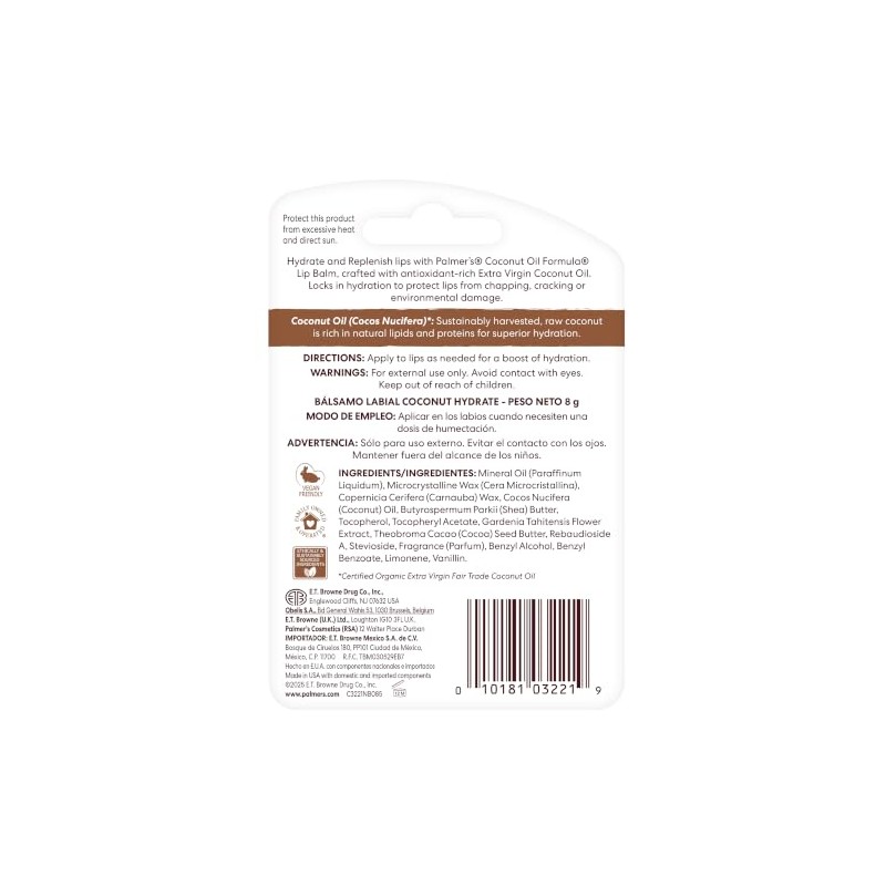 Palmers Coconut Oil Formula Blsamo Labial Hidratante Coco y Vitamina