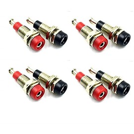 GDQLCNXB 2mm Female Extended Bind Post Alloy Socket Plug Panel Terminal Banana Jack Connector Black and Red 8 Pcs