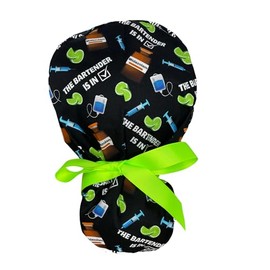 Louis + Phil The Bartender is in Ponytail Scrub Cap Multi