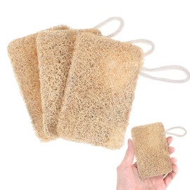 Classicseali 3 Pack Natural Loofa, Eco-Friendly Natural Loofah Sponge for Kitchen Cleaning,Durabl Loofah Sponge Naturals for Bathroom, Shower, Tableware, Pot, Frying Pan, Countertop Cleaning,Beige