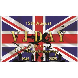 Best badge: 2025 VJ Day 80th Anniversary Flag 5ft 3ft Decorations Memorabilia 80 Years Victory over Japan