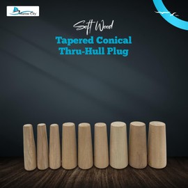 MARINE CITY Emergency Durable Tapered Conical Thru-Hull Soft Wood Simple Design Plugs Kit Drain Stopper Easy Use for Boat (Set of 9) (3 Different Sizes)