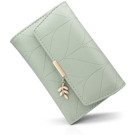 REETEE Women's Purse Made of Soft Vegan Leather Small Purse Women's with Many Compartments, Mini Wallet Women's with Coin Compartment and Card Slots Women Purse, L-green, Classic