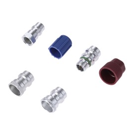 HZ-MONSTAR R12 to R134A Conversion Adapter, Retrofit Quick Adapter, 3/16" SAE (3/8" UNF) High Pressure, 1/4" SAE Low Pressure, 1/4" SAE High Pressure, M12 High Pressure, Aluminum Alloy, R12 Adapter