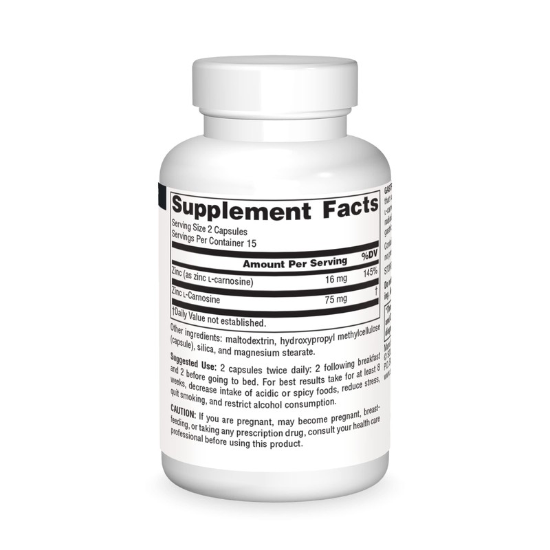 Source Naturals GastricSoothe Zinc L-Carnosine - 30 Veggie Caps