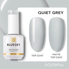 BLUESKY Gel Nail Polish - Soak Off Gel Polish UV/LED Lamp Cures, Pintura de Gel para Uñas, Long Lasting, Vegan, 15ML, DC075P/QUIET GREY