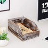Liry Products Torched Wood Paper Nesting Tray Stackable Document Storage