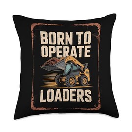 Skid Loader Birthday Oil Field Operator Throw Pillow