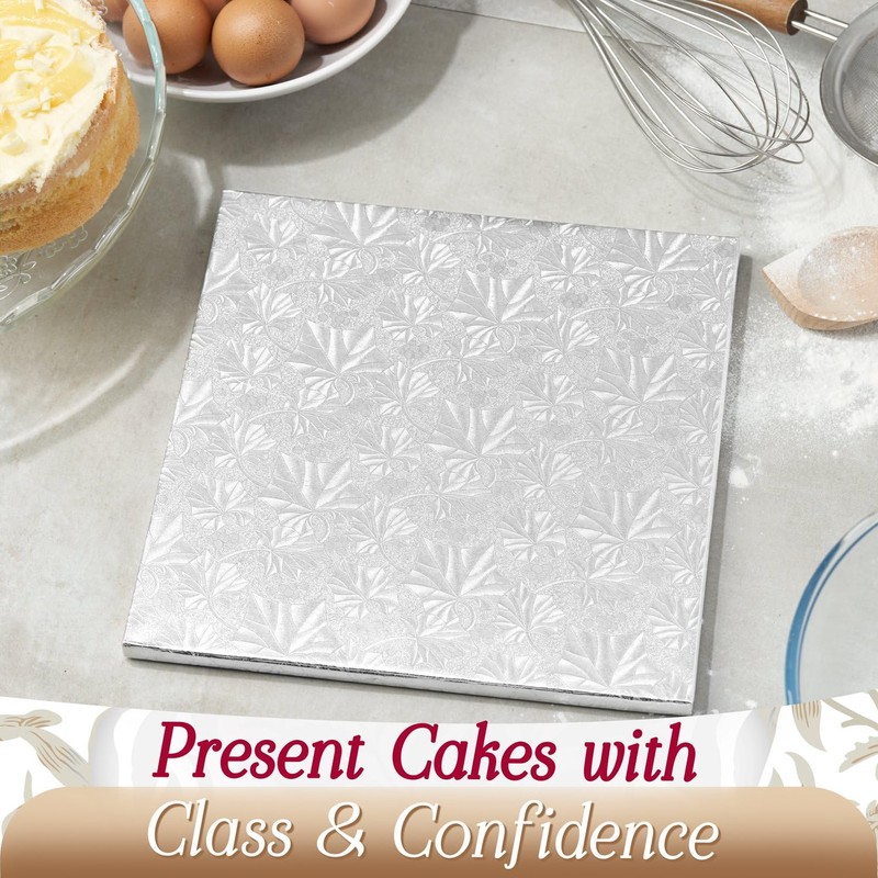 Cakebon Cake Boards Square - Sturdy 1/2 Inch Thick Drums