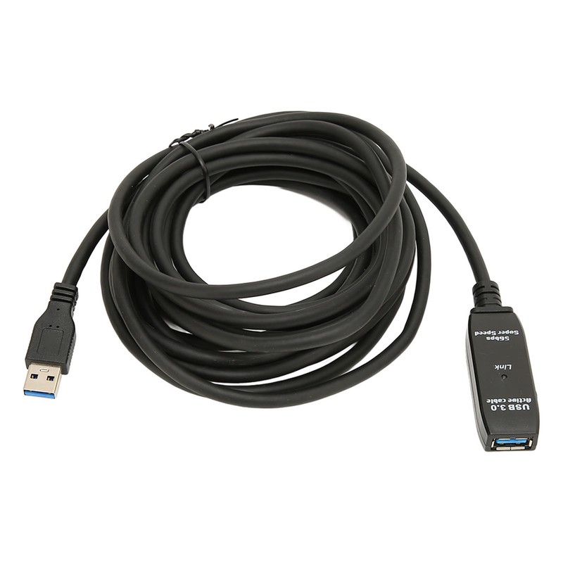 USB 3.0 Extension Cable Black 16.4ft 5Gbit Per Sec Male