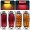 3.5 Inch 2 Red 2 Amber 12 LED Chrome Rectangular