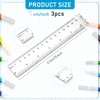 3 Pack 6 Inch Ruler Set Plastic Straight Ruler Transparent