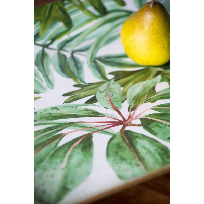A & B Home Decorative Breakfast Tray Green Leaf Print
