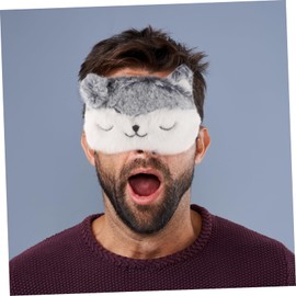 minkissy 2Pcs Plush Sleeping Mask Set Eye Cover Blindfold for Travel Naps Sleep Soft Plush Material Blocks Light for Comfortable Rest Adorable Dog Deer Design