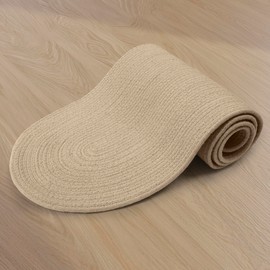 Encasa XO Dining Table Runner | Handmade Ribbed Style Cotton | 30x137 cm | Beige | For Coffee & Center Table