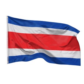 PHENO FLAGS Costa Rica Flag 90 x 150 cm - Weatherproof Flag with Brass Eyelets, 100% Polyester, Robust Double Stitching and in Vivid Colours - Ideal for Flag Lovers