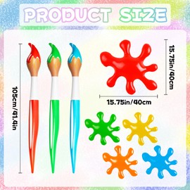 6 Pcs Colorful Art Party Decorations Set with Inflatable Paint Brushes Balloons Large Paint Splatter Balloons Prop Kit for Art Paint Back to School Party Favor