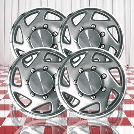 Brighter Design Set of 4 Front and Rear Chrome 16" Wheel Covers for Ford E-150 1995-2014