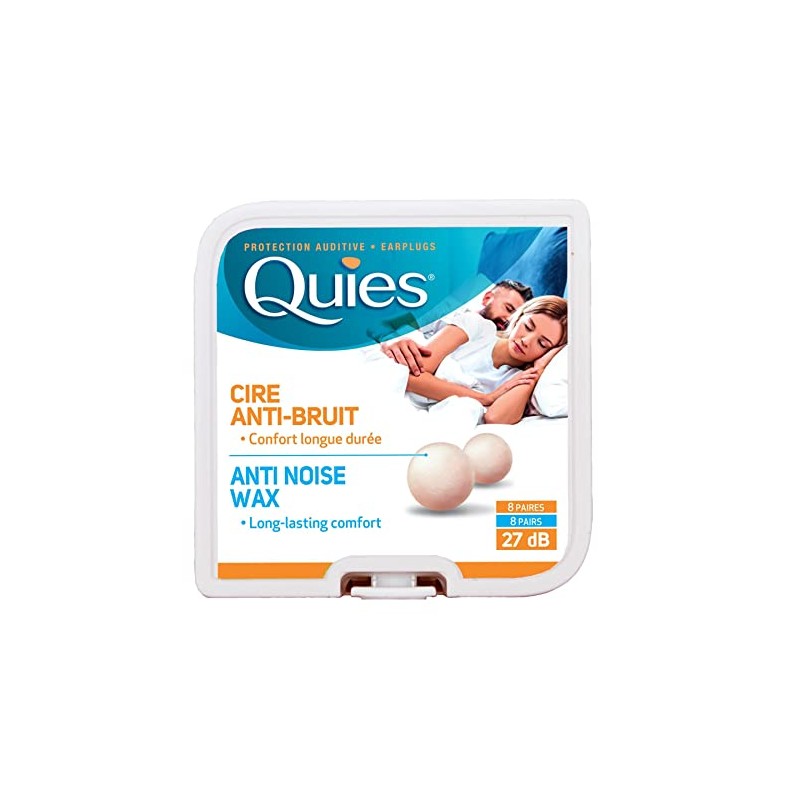 Quies Ohrstöpsel natürliches Wachs 8 Paar 27 dB Noise Reduction