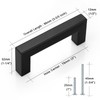 Probrico (20 Pack Matte Black Cabinet Pulls Square Drawer Handles