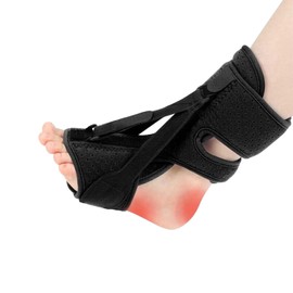 MEMOFYND Night Splint for Plantar Fasciitis, Adjustable Plantar Fasciitis Splint, Suitable for Foot Suspension Correction Braces, Support Bands, Heel Tendonitis, Ankle and Foot Pain (Black)
