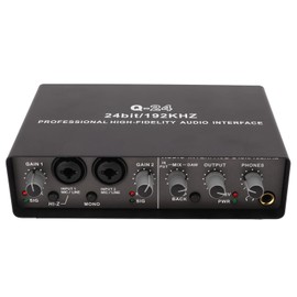 GOWENIC USB Live Sound Card, 24 BIT 192KHZ HD USB External Sound Card Digital Audio Mixer Protable Podcast Studio Equipment for Live Stream for OS X for iOS