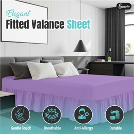Egypto Plain Dyed Deep 𝐅𝐢𝐭𝐭𝐞𝐝 𝐕𝐚𝐥𝐚𝐧𝐜𝐞 Sheet Double – Easy Care Soft & Durable Fitted Sheet with 30 cm Deep Frill – Breathable – Fit Over Mattress – Machine Washable (Double,Lilac)